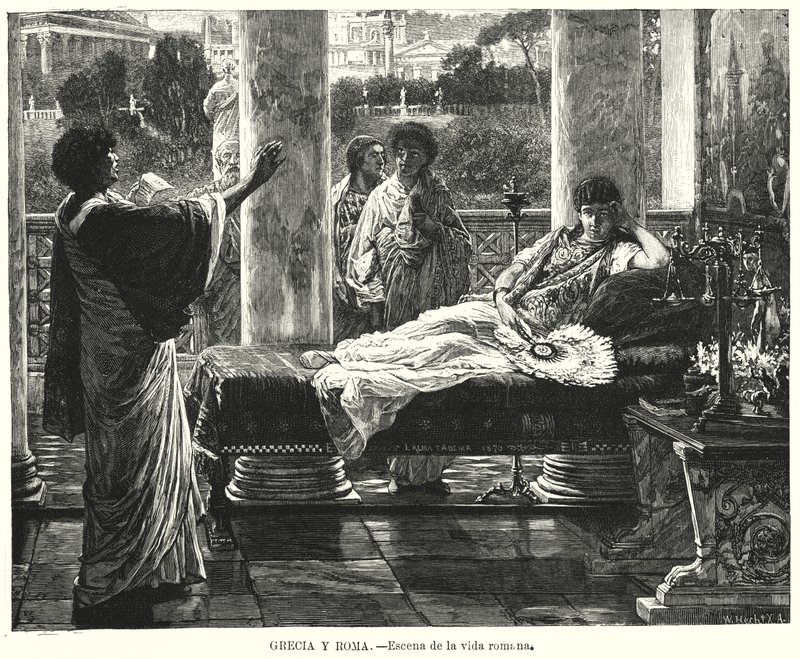 Scene of Life in Ancient Rome by German School