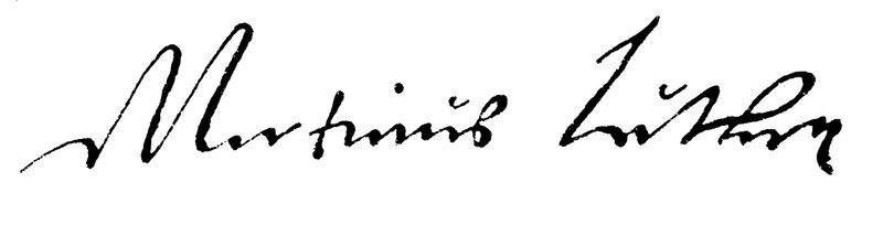 Signature of Martin Luther by German School