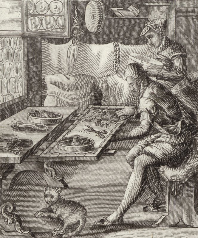 Silk Embroiderer by German School