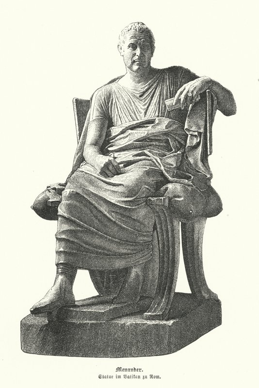 Statue of the Greek dramatist Menander by German School