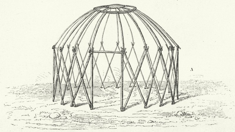 Tatar tent frame (engraving) by German School