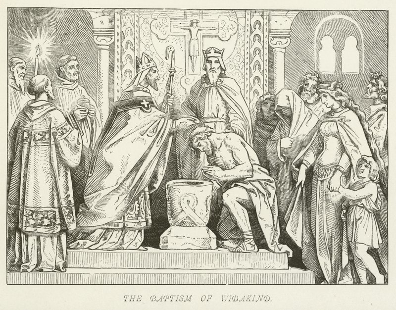 The Baptism of Widakind by German School