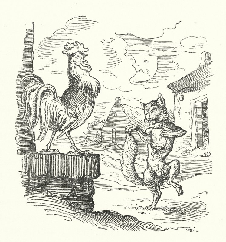 The Cock And The Fox by German School