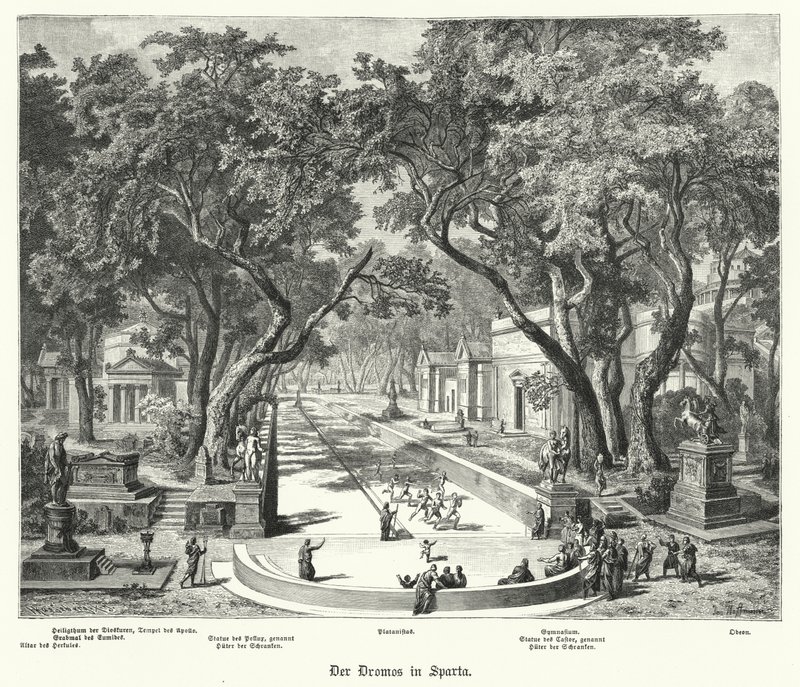 The Dromos in Sparta, Ancient Greece by German School