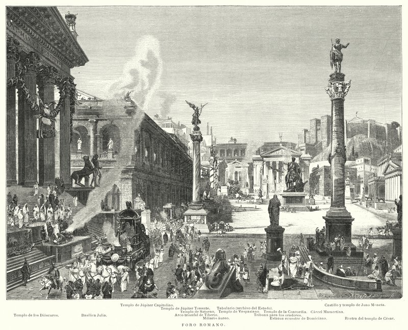 The Forum, Ancient Rome by German School
