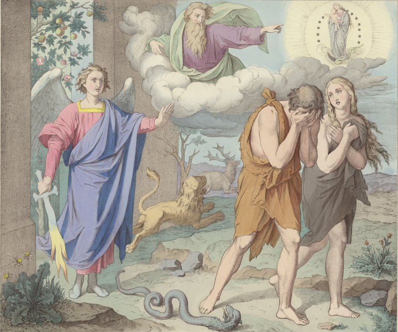 The Banishment from Paradise by German School