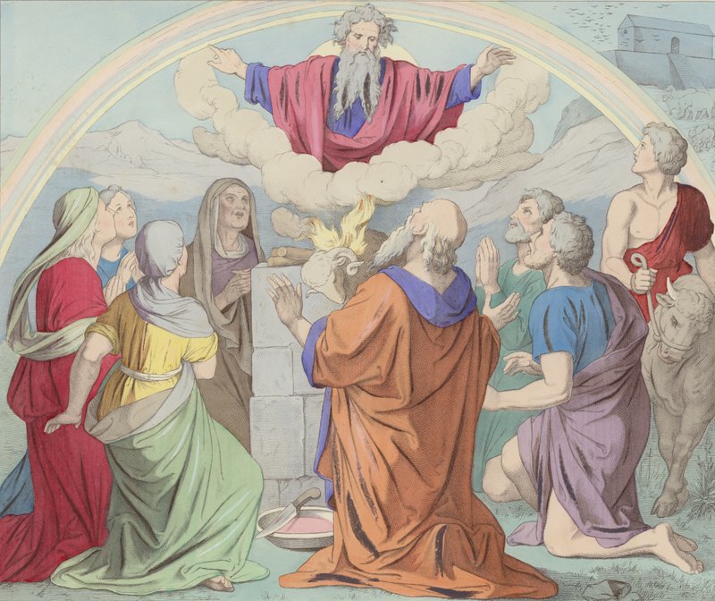 The Sacrifice of Noah by German School