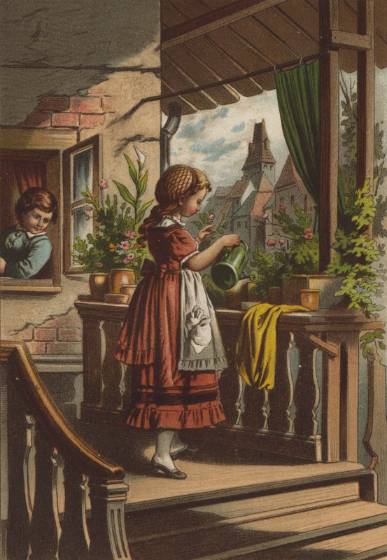 The tale of the siblings by German School