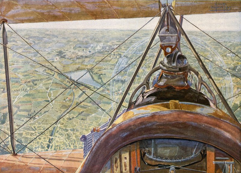 Ypres from a German Aircraft by German School