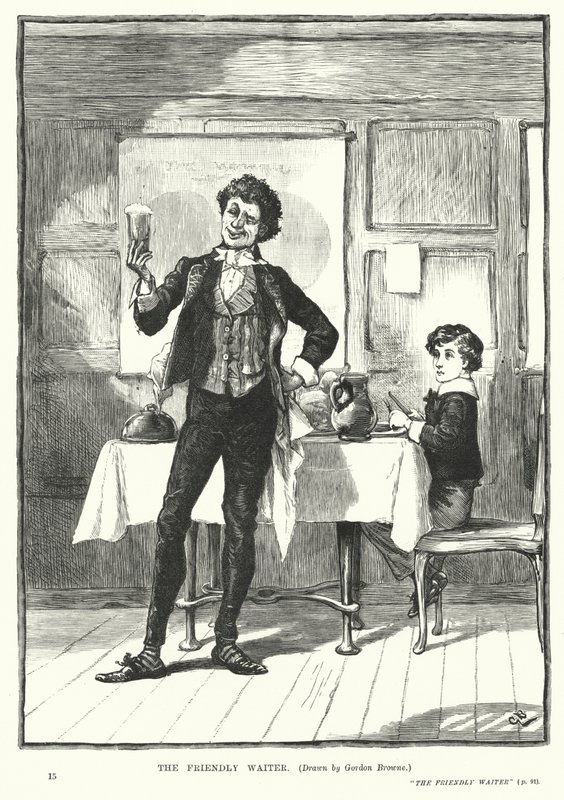 The Friendly Waiter (engraving) by Gordon Frederick (after) Browne