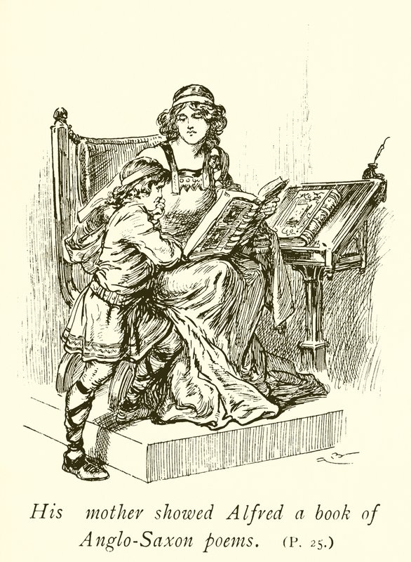 Alfred being taught to read by Gordon Frederick Browne
