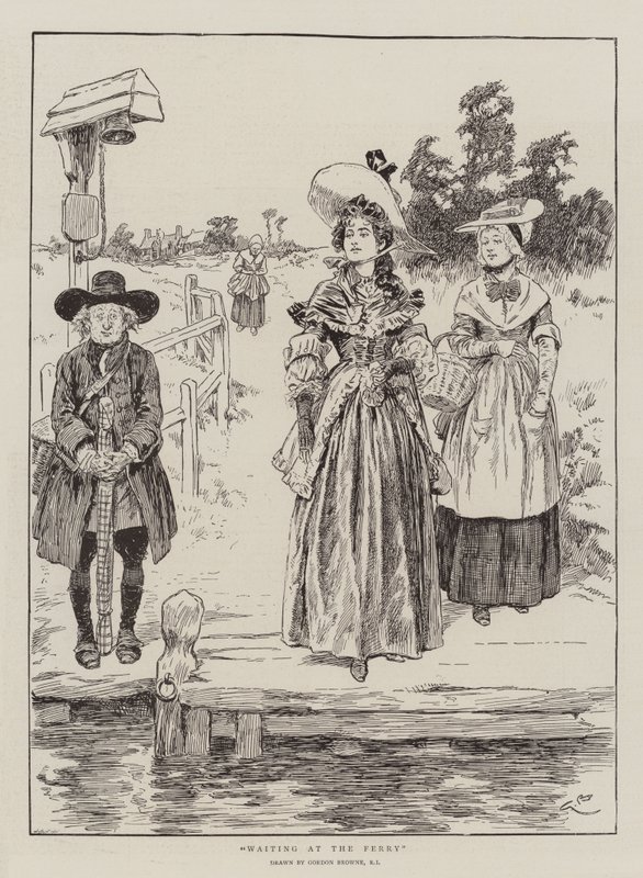 Waiting at the Ferry by Gordon Frederick Browne