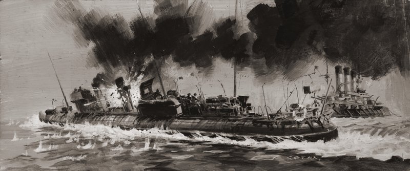 Unidentified WW1 Naval Engagement by Graham Coton
