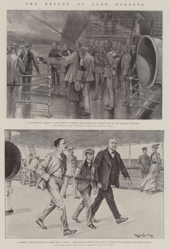 The Return of Lord Roberts (lithograph) by Gurnell Charles Jennis