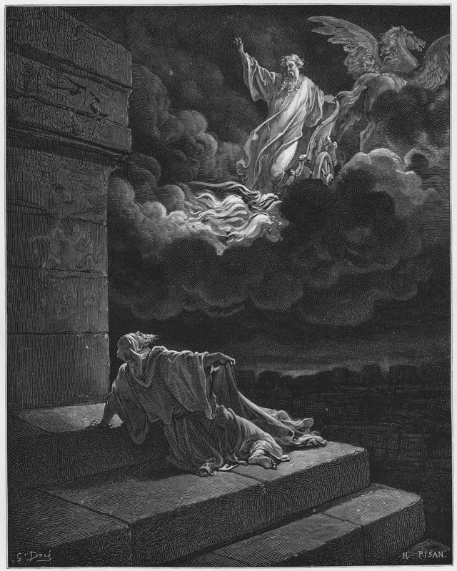 Elijah Taken Up to Heaven in a Chariot of Fire by Gustave Dore