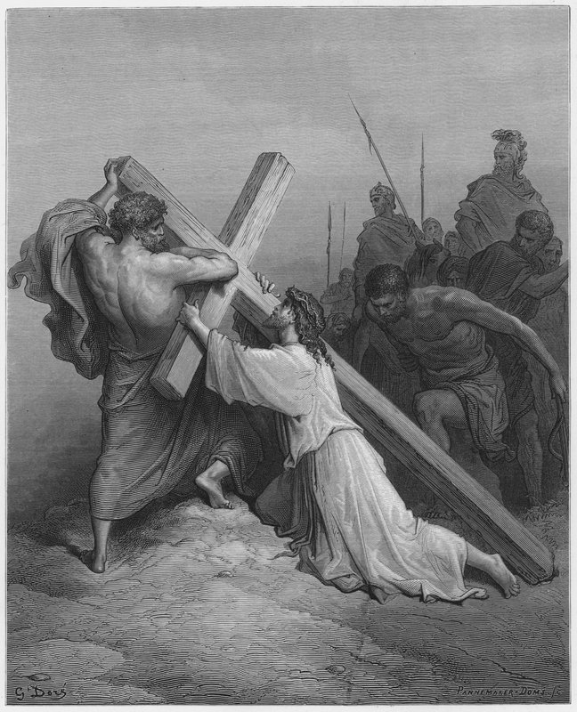Jesus Falling Beneath the Cross by Gustave Dore