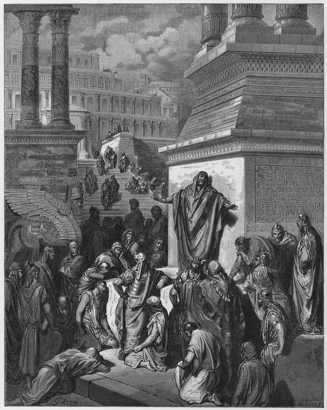 Jonah preaching to the Ninevites by Gustave Dore