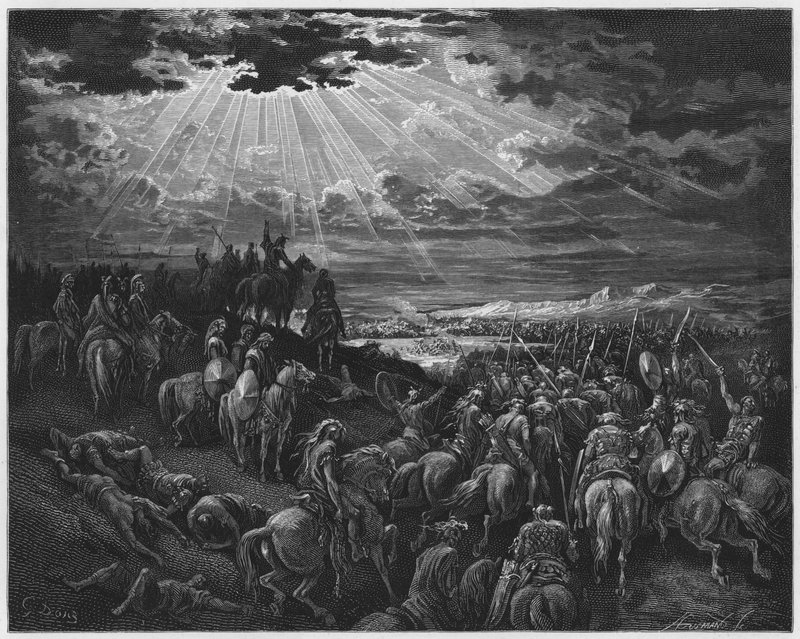 Joshua commanding the sun to stand still by Gustave Dore
