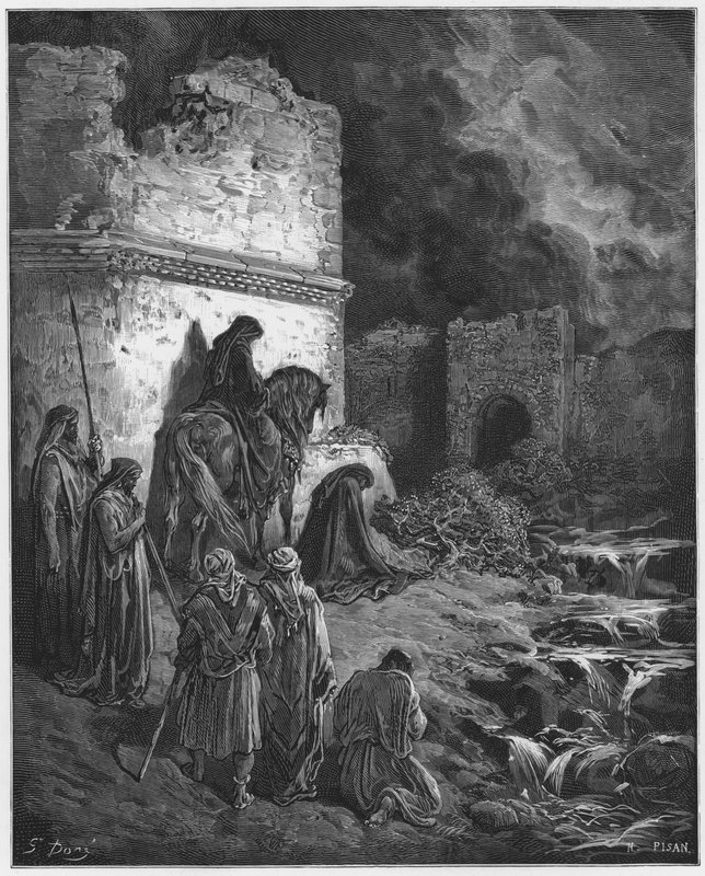 Nehemiah Viewing Secretly the Ruins of the Walls of Jerusalem by Gustave Dore