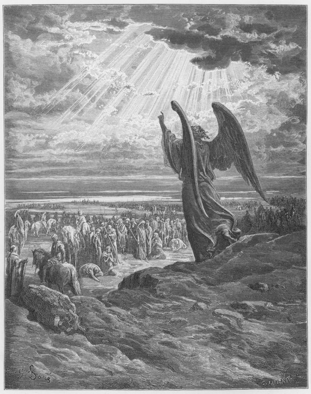 The Angel appearing to Joshua by Gustave Dore