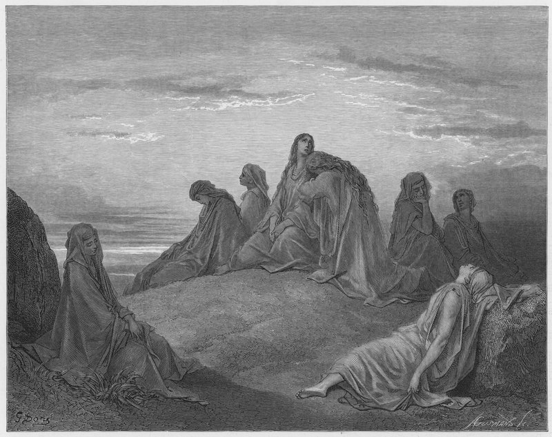 The daughters of Israel lamenting the daughter of Jephthah by Gustave Dore