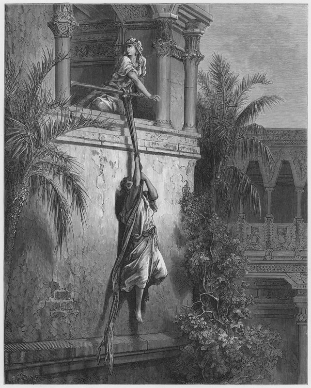 The Escape of David Through the Window by Gustave Dore