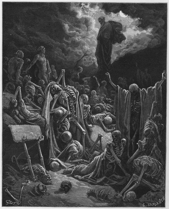 The vision of the valley of dry bones by Gustave Dore