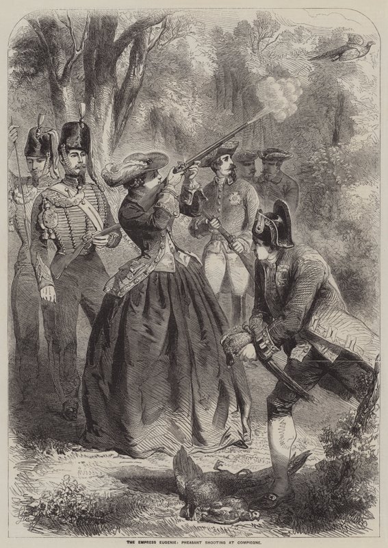 The Empress Eugenie, Pheasant Shooting at Compiegne by Gustave Janet