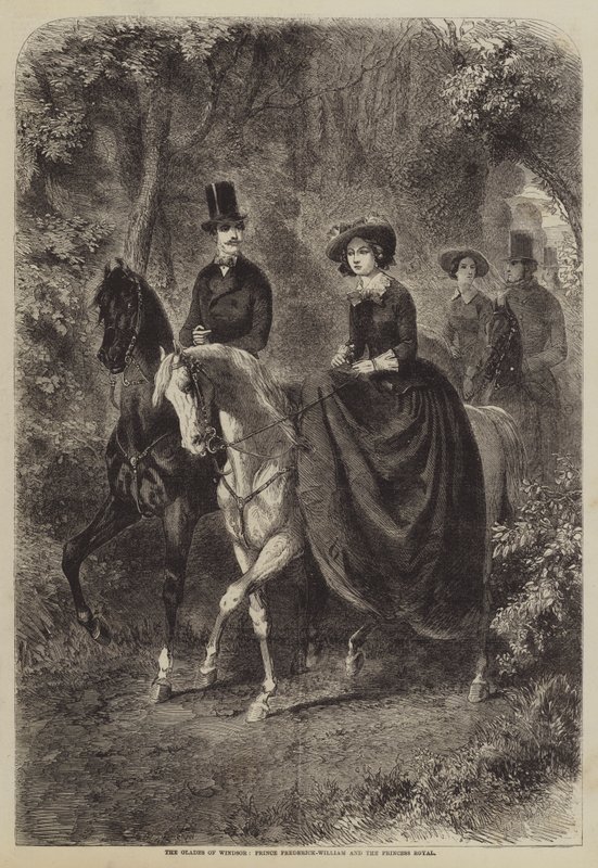 The Glades of Windsor, Prince Frederick-William and the Princess Royal by Gustave Janet