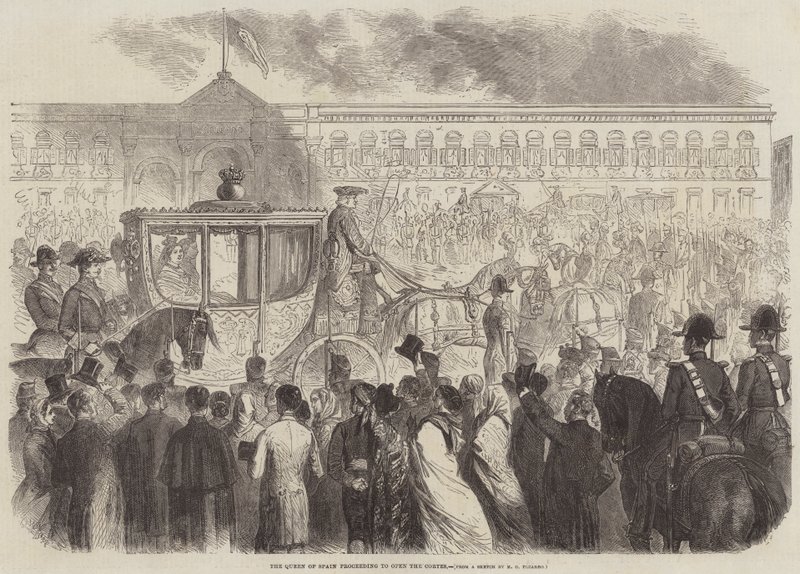 The Queen of Spain proceeding to open the Cortes by Gustave Janet