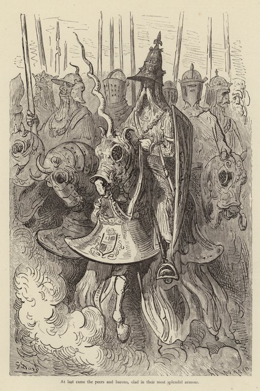At Last Came the Peers and Barons, Clad in Their Most Splendid Armour by Gustave after Dore