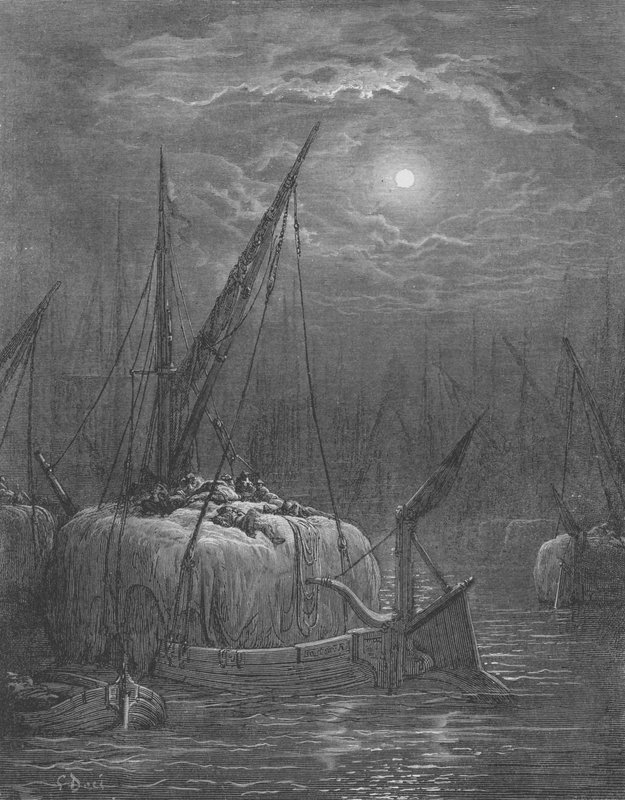Hay Boats on the Thames by Gustave after Dore