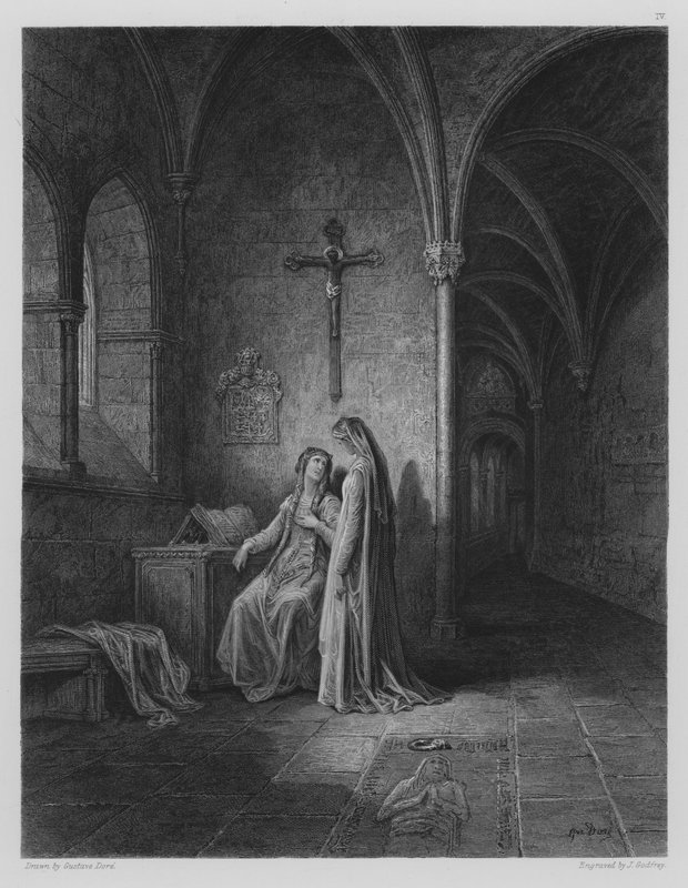 Cloister Scene by Gustave after Dore