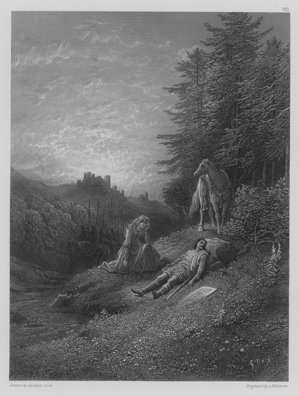 Enid Tends Geraint by Gustave after Dore