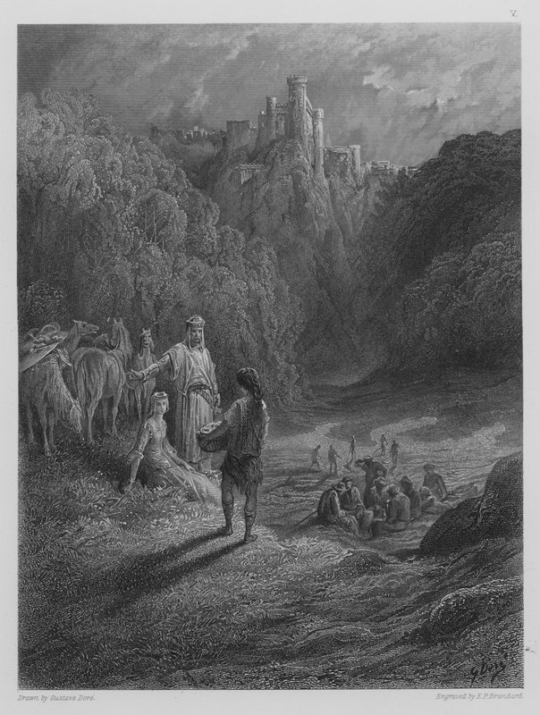 Geraint and Enid in the Meadow by Gustave after Dore