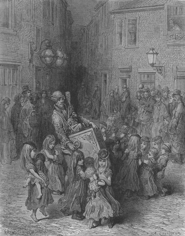 The Barrel Organ by Gustave after Dore