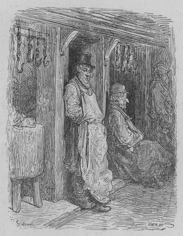 The Butcher Waiting for Customers by Gustave after Dore
