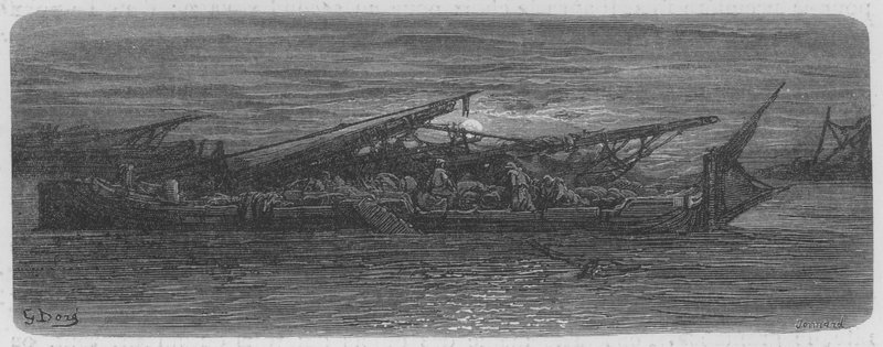 The Evening on the Thames, Environs of London by Gustave after Dore