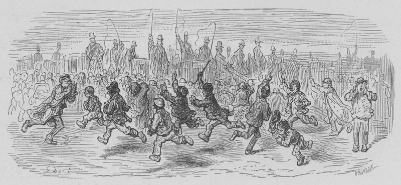 Carriage Callers After the Great Derby Race by Gustave after Dore