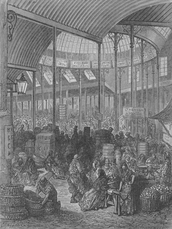 Vegetable and Fruit Market by Gustave after Dore