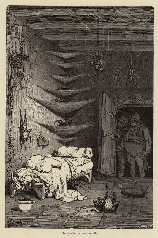 The Spare Bed at the Crocodile by Gustave after Dore