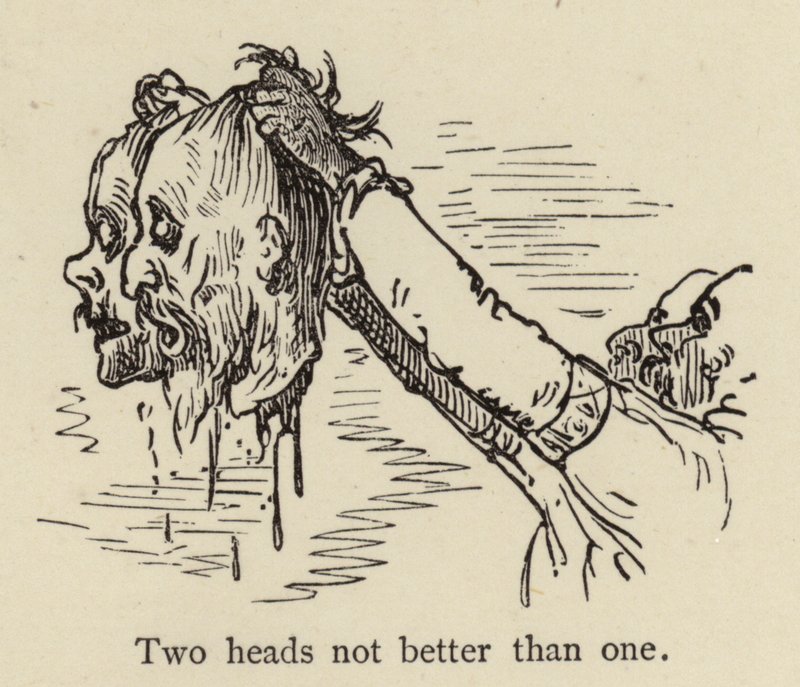 Two Heads Not Better Than One by Gustave after Dore