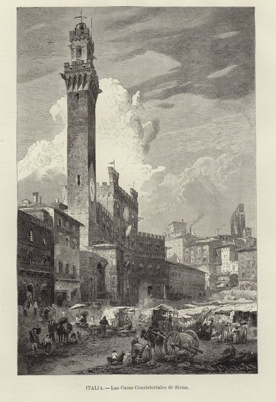 The Town Hall of Siena by Gustave Bauernfeind