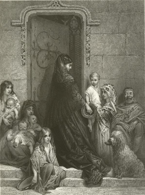 Alms Giving by Gustave Dore