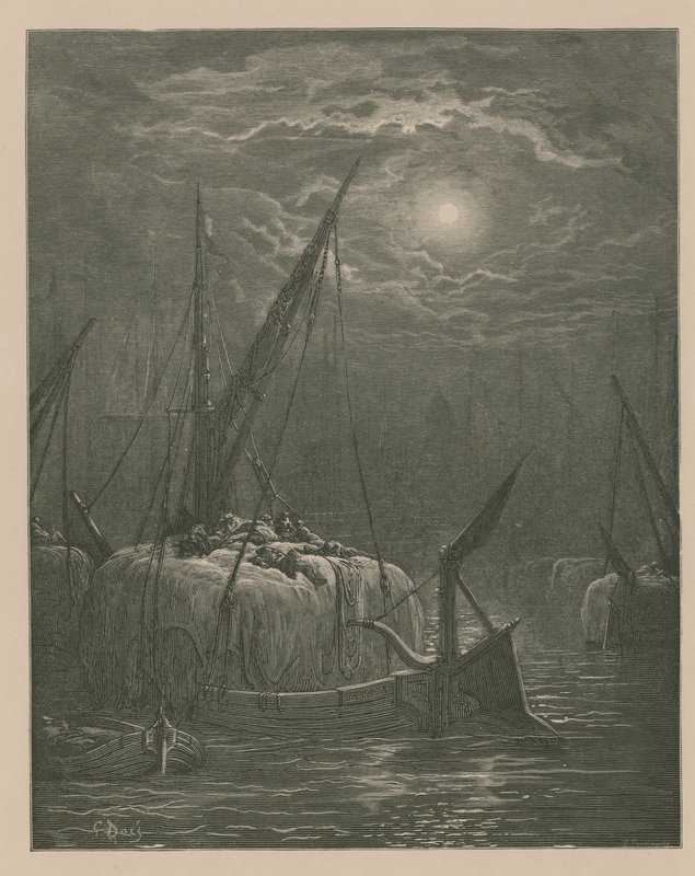 Boats on the Thames by Gustave Dore
