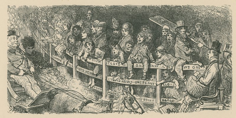 Crowds watch carriage racing by Gustave Dore