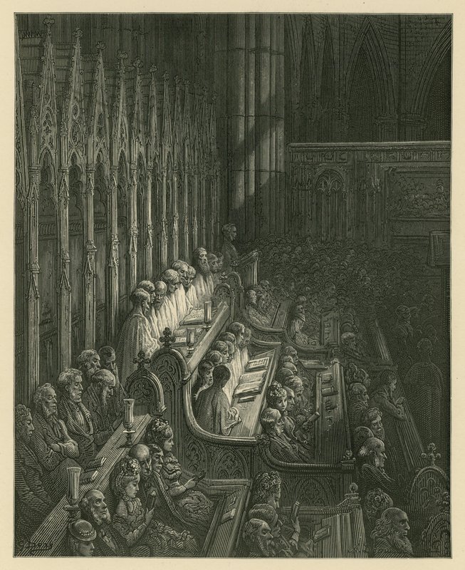 The Choir of Westminster Abbey by Gustave Dore