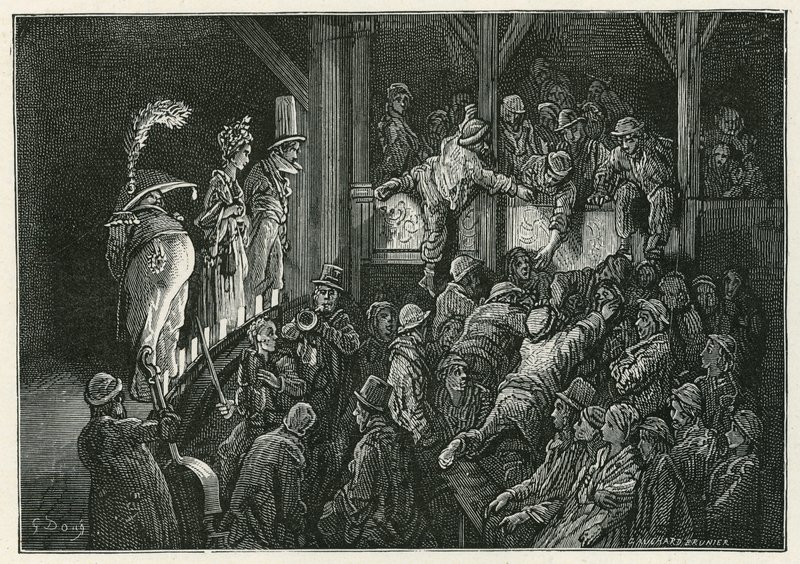 The Penny Gaff in Whitechapel by Gustave Dore