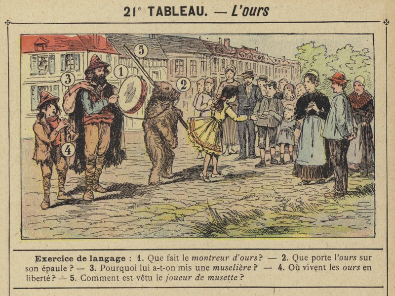 The Bear (colour litho) by Gustave Fraipont