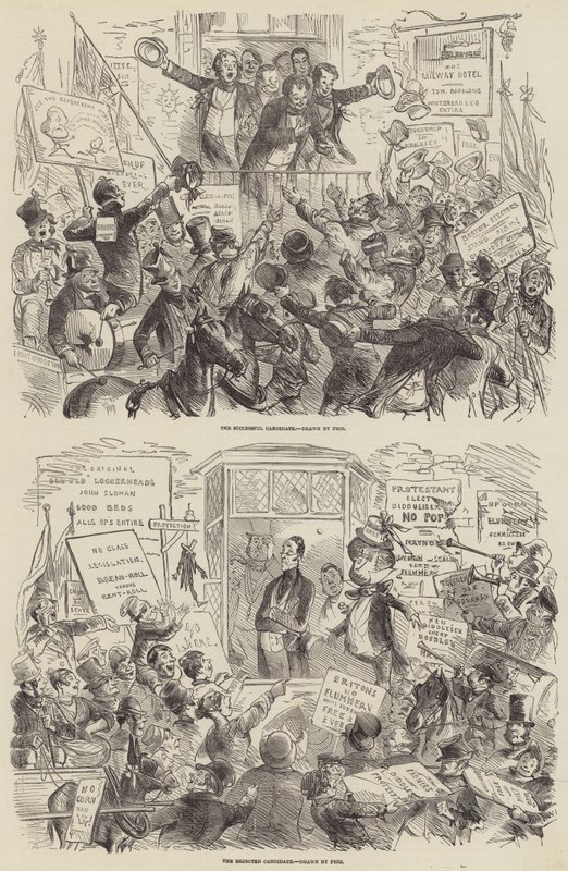 The Election of 1852 by Hablot Knight Browne